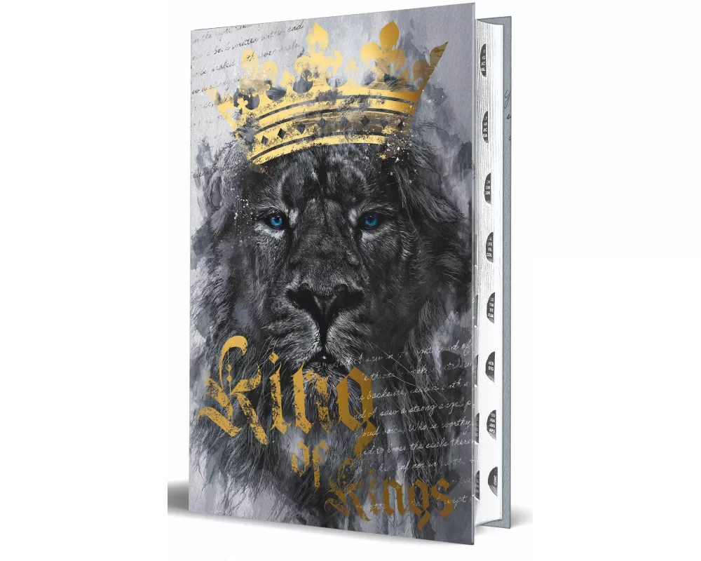 KJV Holy Bible, Large Print Handy Size format, Hardcover, Lion King of Kings, Thumb Index, Ribbon Marker, and Red Letter