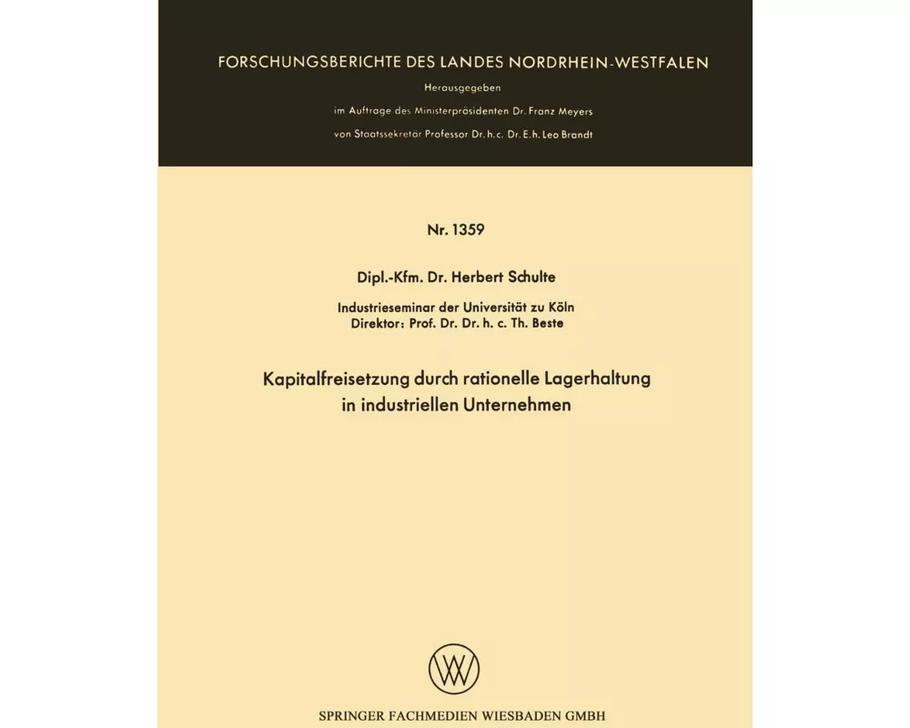 Kapitalfreisetzung durch rationelle Lagerhaltung in industriellen Unternehmen