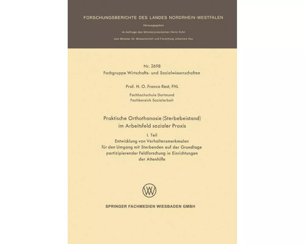 Praktische Orthothanasie (Sterbebeistand) im Arbeitsfeld sozialer Praxis