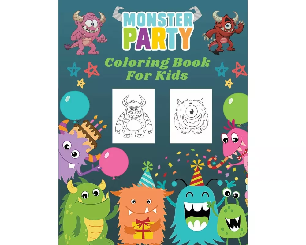 Monster Party Coloring Book For Kids