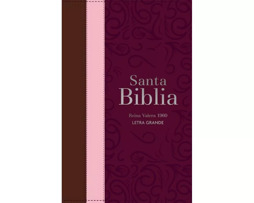 Biblia Rvr 1960 Letra Grande Tamaño Manual Tricolor Guinda Palo Rosa Marrón Con Cierre E Índice (Bible Rvr 1960 Large Print Handsize Leatherlike Trico