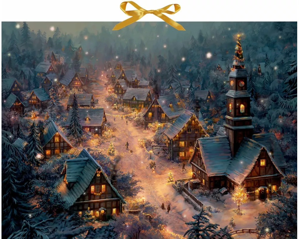Wand-Adventskalender – Verträumtes Winterdorf