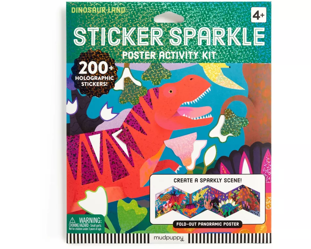 Dinosaur Land Sticker Sparkle Poster Activity Kit
