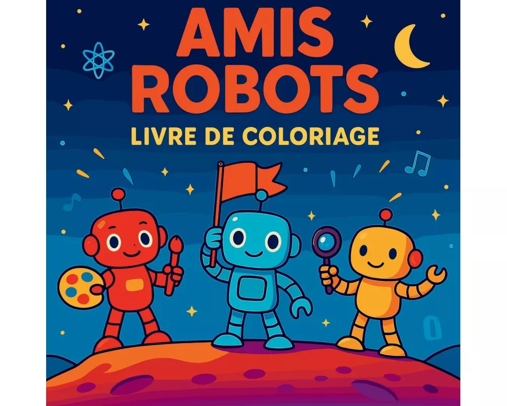 Amis Robots Livre de Coloriage