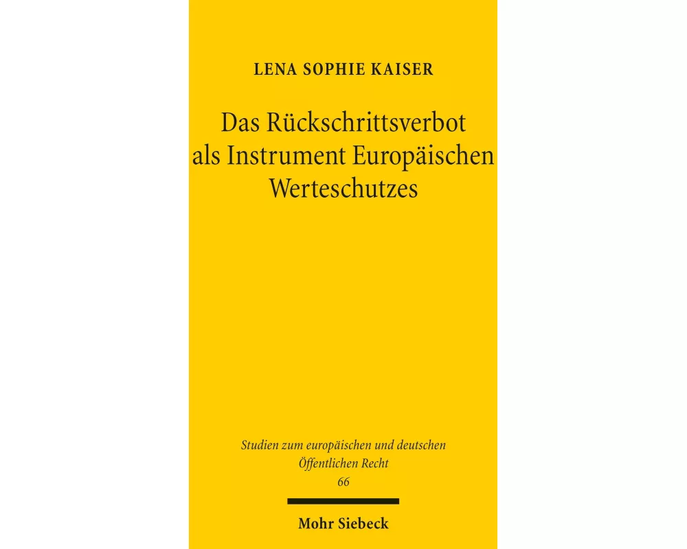 Das Rückschrittsverbot als Instrument Europäischen Werteschutzes