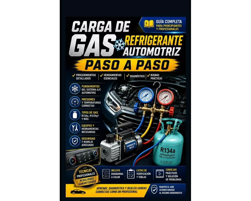 Carga de Gas Refrigerante Automotriz Paso a Paso