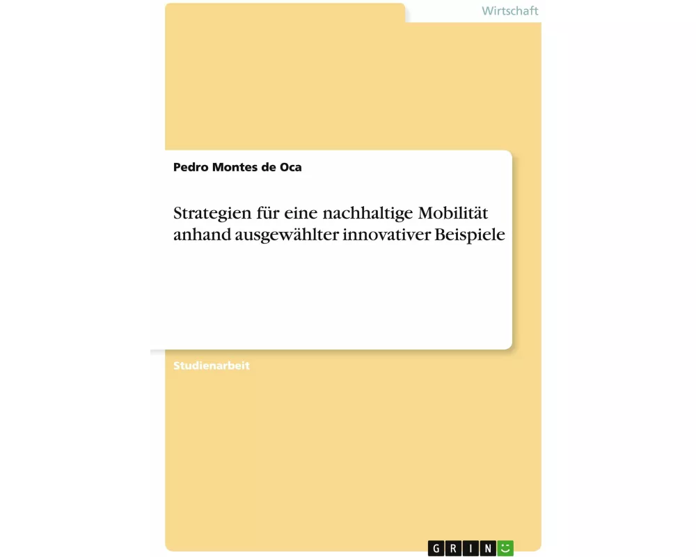 Strategien für eine nachhaltige Mobilität anhand ausgewählter innovativer Beispiele