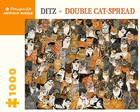 Ditz Double Cat-Spread 1000 Piece Jigsaw Puzzle