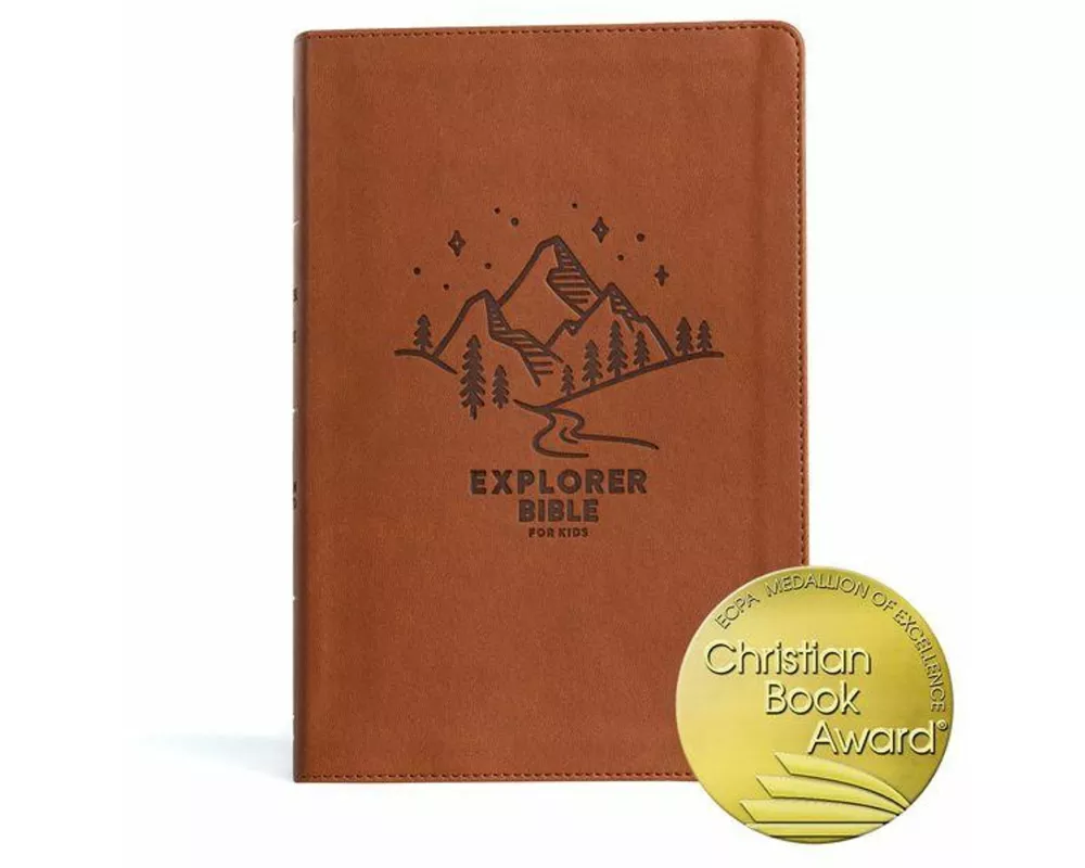CSB Explorer Bible for Kids, Brown Mountains Leathertouch, Indexed
