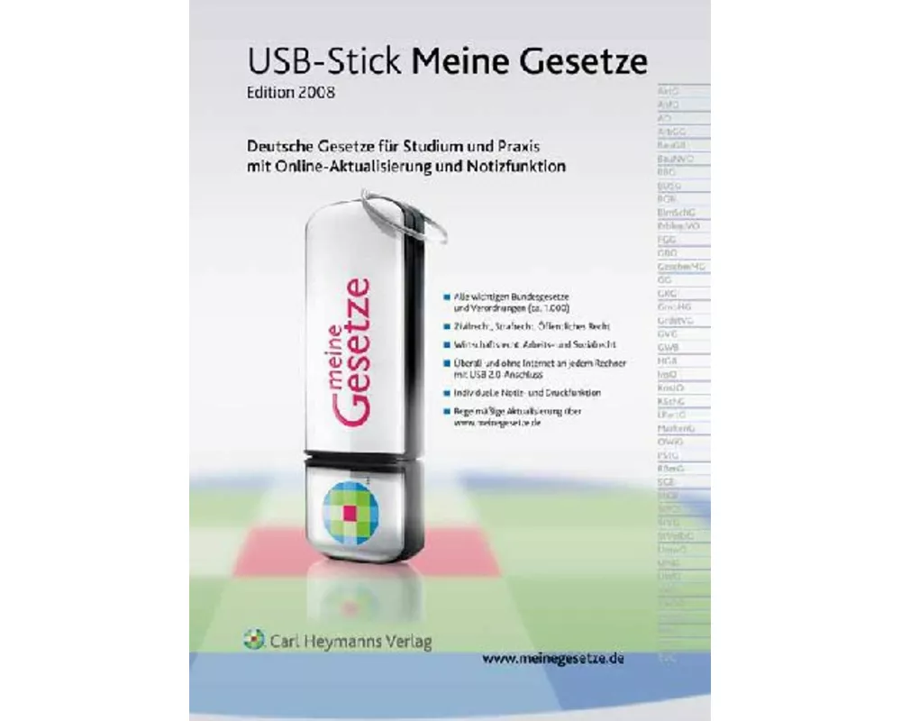 Meine Gesetze Edition 2008. USB-Stick
