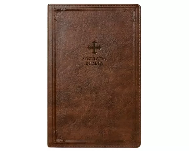 Biblia Católica, Tamaño personal, Leathersoft, Café, Comfort Print