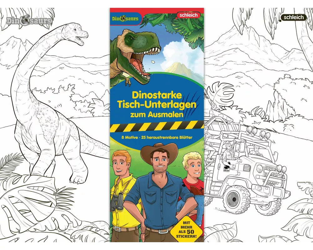 Schleich | Dinosaurs - Dinostarke Tisch-Unterlagen zum Ausmalen