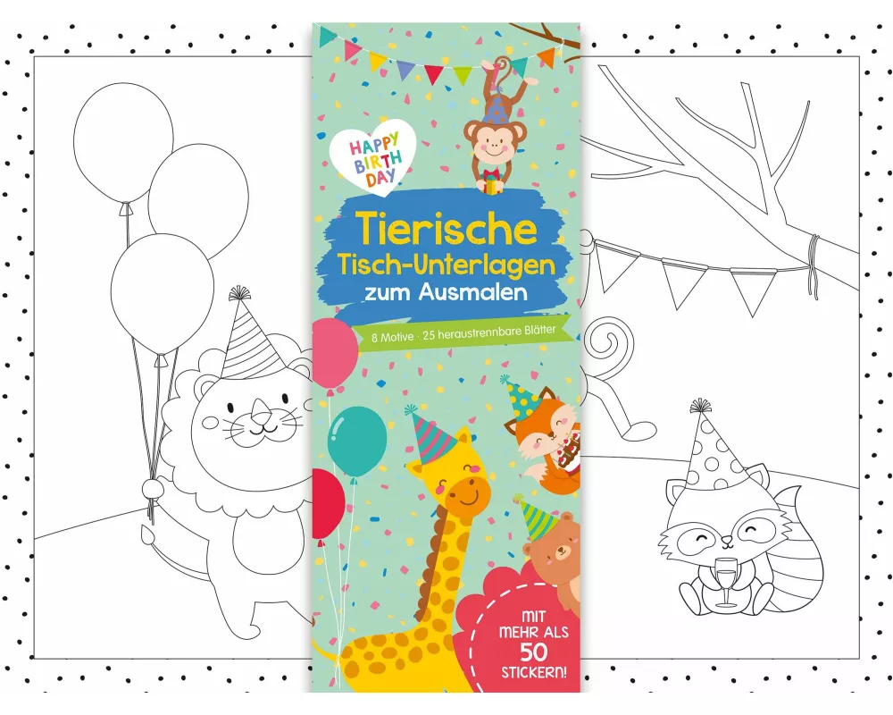 Tierische Tisch-Unterlagen zum Ausmalen