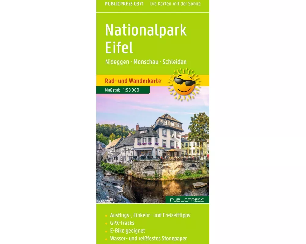 Publicpress Rad- und Wanderkarte Nationalpark Eifel, Nideggen, Monschau, Schleiden 1:50.000