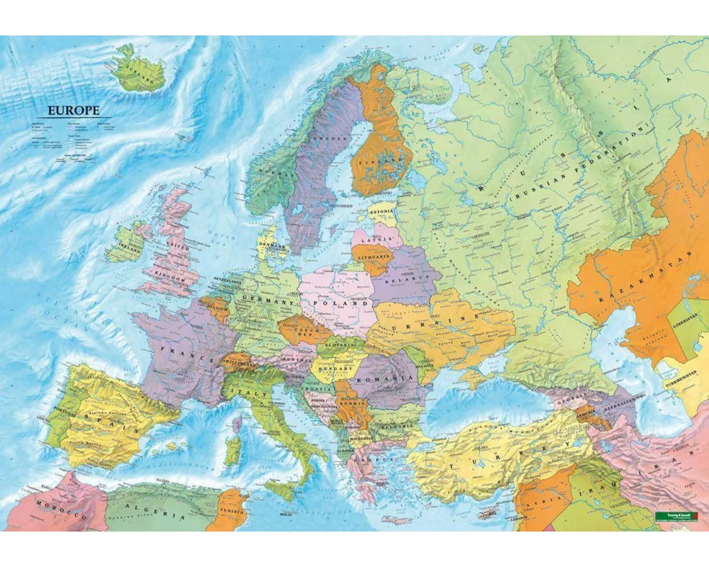 freytag & berndt Poster Europe political, with metal ledges 1:6 Mio