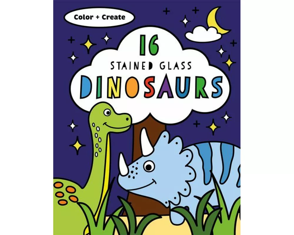 Stained Glass Coloring Dinosaurs