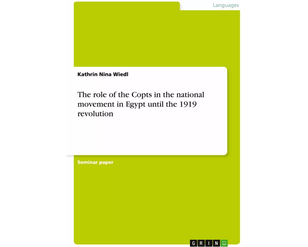 The role of the Copts in the national movement in Egypt until the 1919 revolution