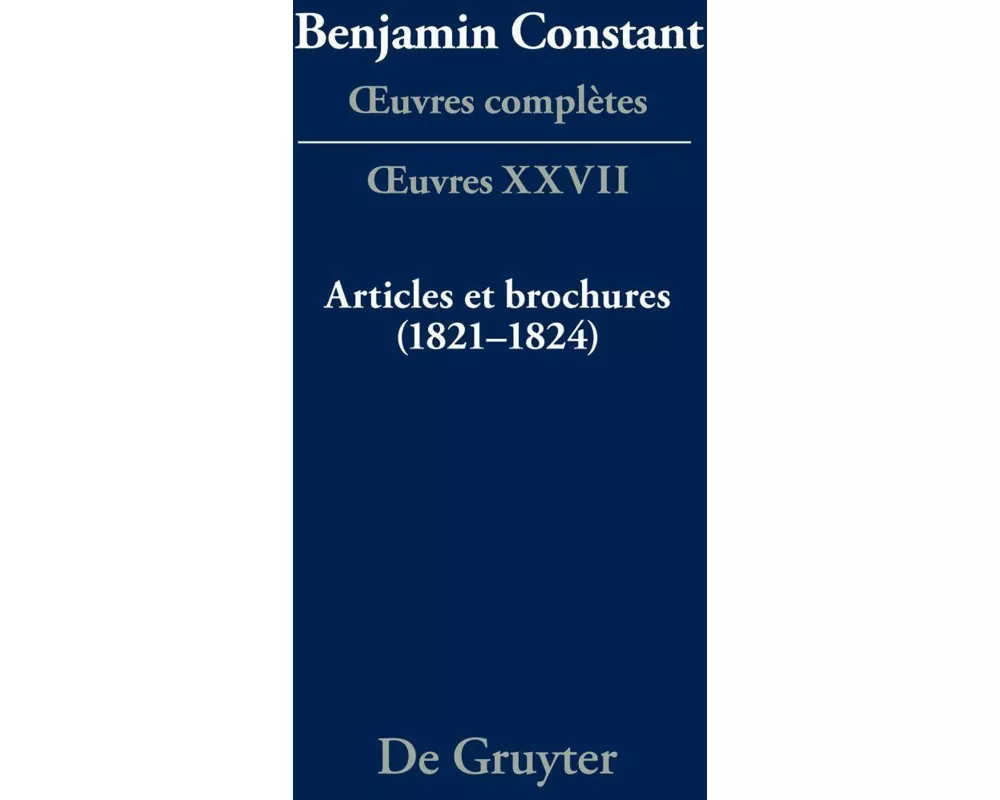 Articles et brochures (1821–1824)