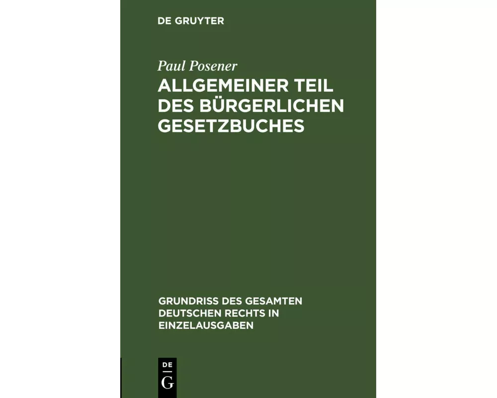 Allgemeiner Teil des Bürgerlichen Gesetzbuches