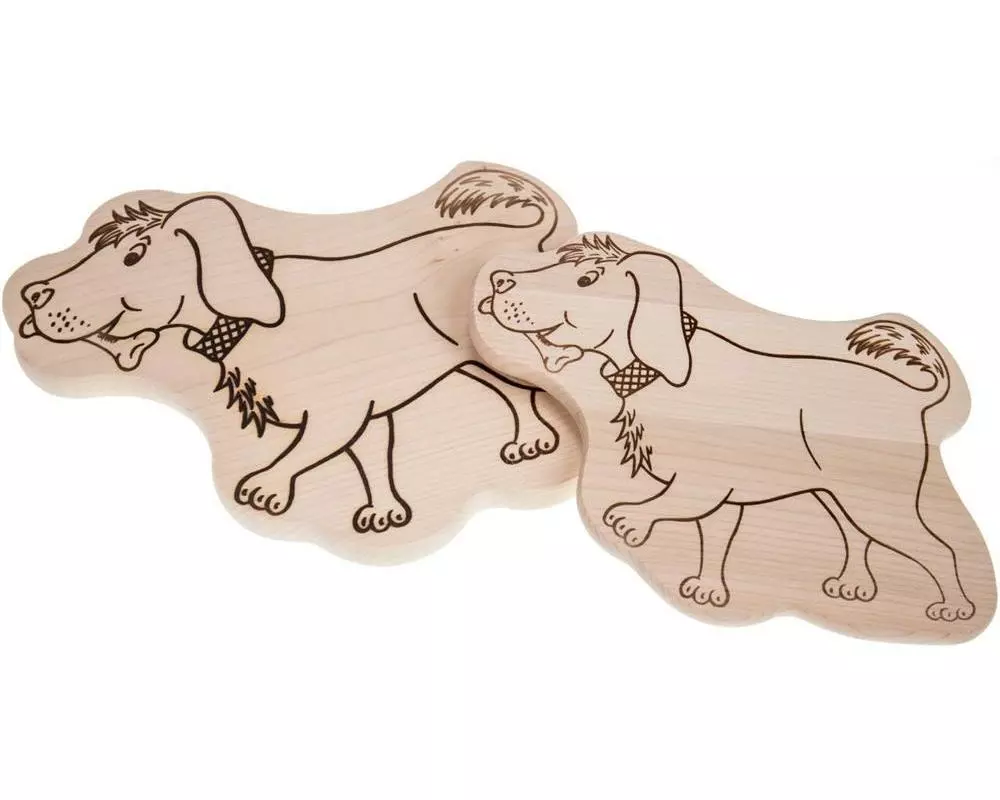 creanorm Schneidebrett FSC Ahorn in Hund Form, 23 x 21 x 1.2 cm