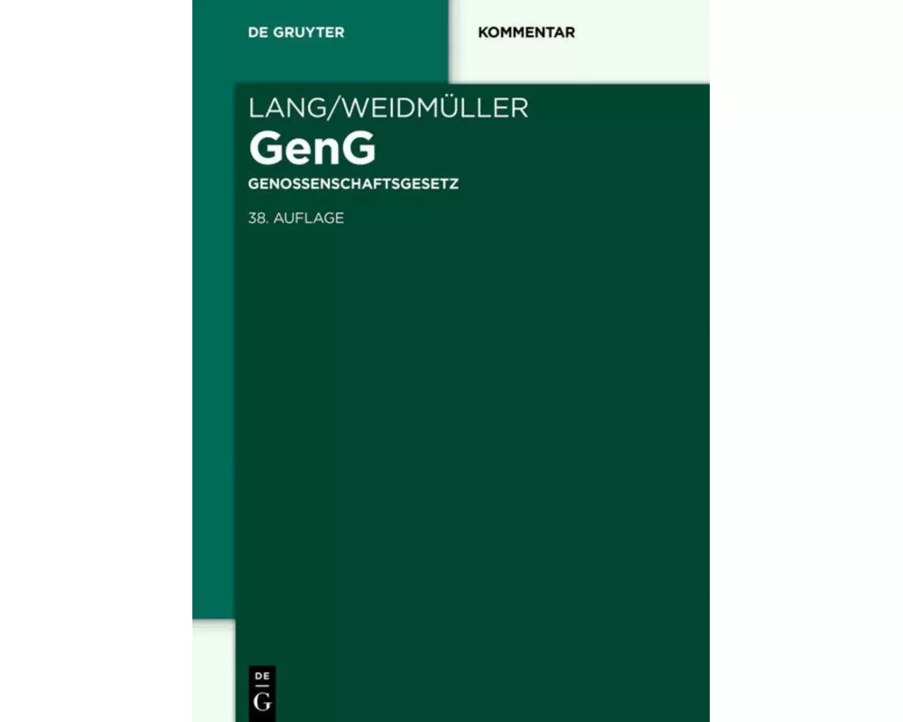 Lang/Weidmüller Genossenschaftsgesetz