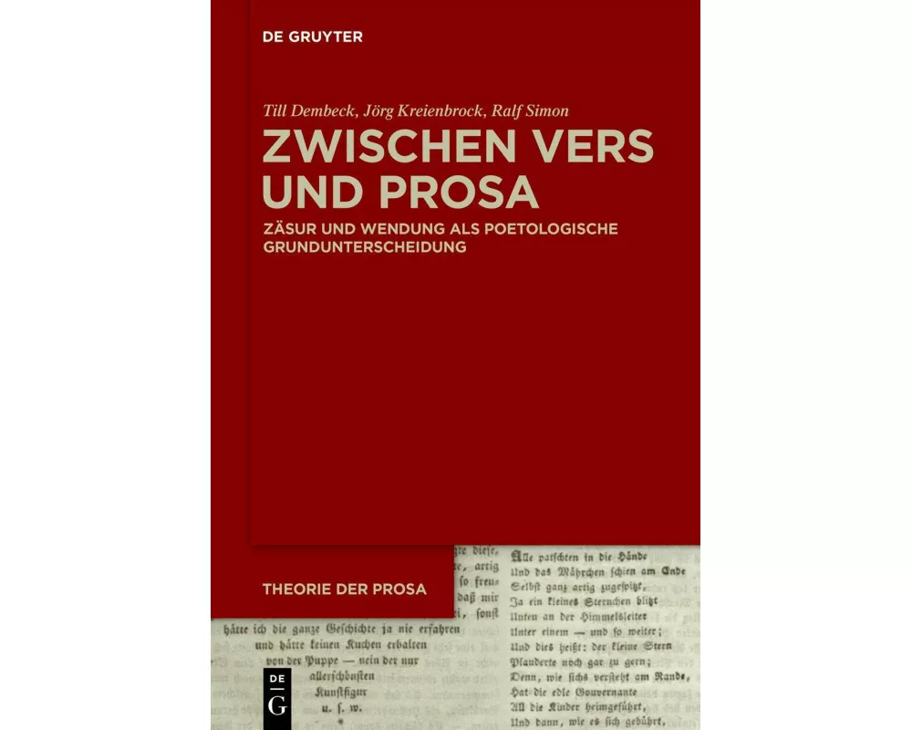 Zwischen Vers und Prosa