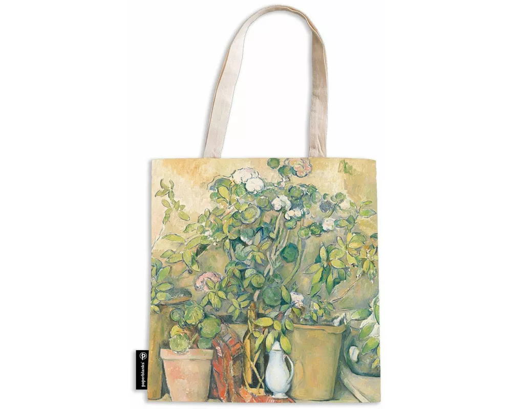 Cezanne's Terracotta Pots and Flowers Canvas Bag