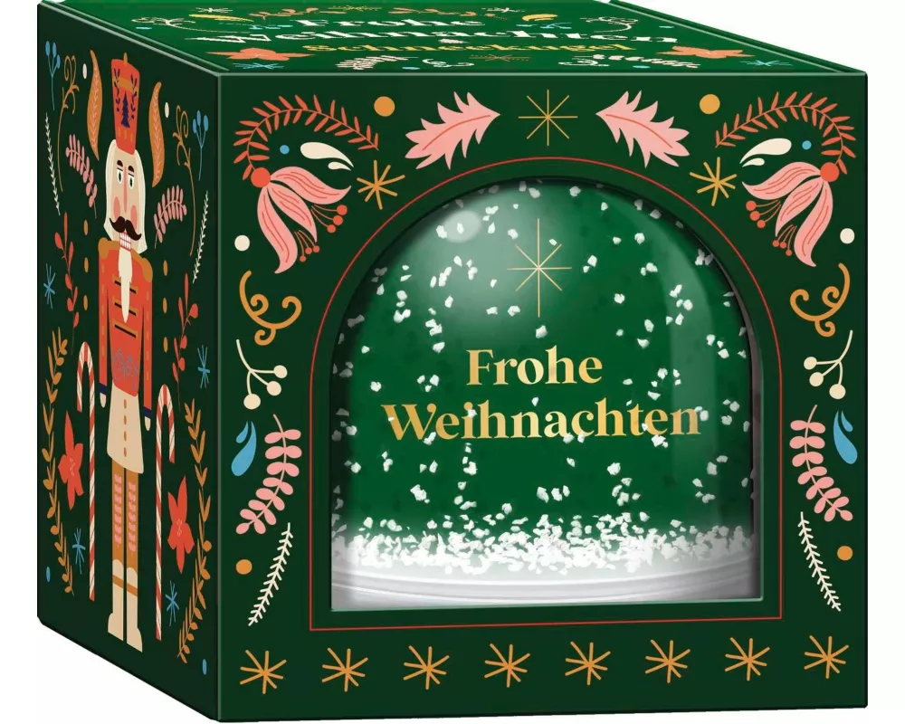 Weihnachtswunderland, Schneekugel groß zum Selbstgestalten: Frohe Weihnachten / Nussknacker