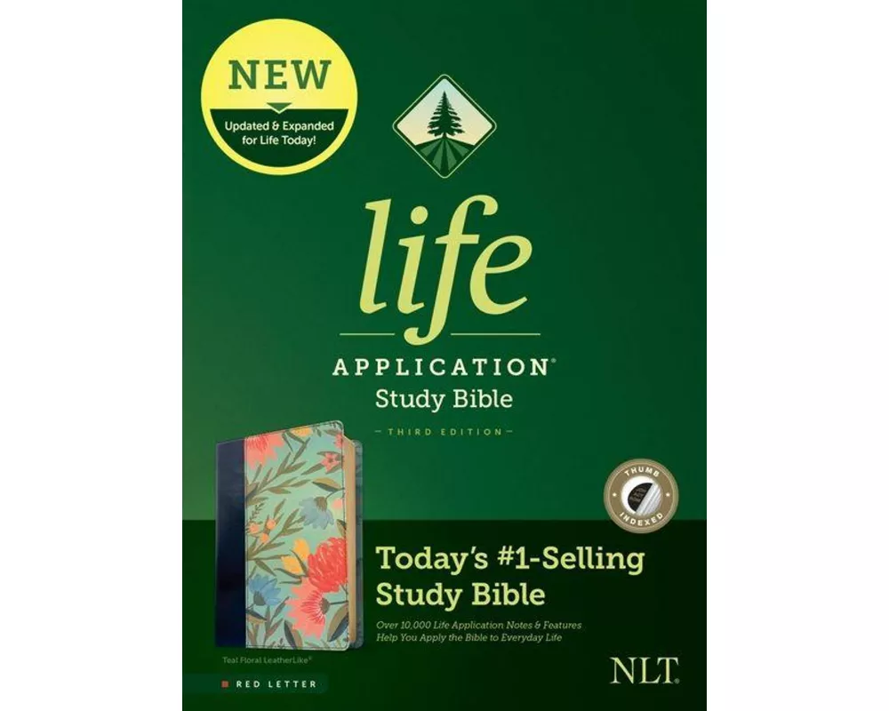 NLT Life Application Study Bible, Third Edition (Leatherlike, Teal Floral, Indexed, Red Letter)