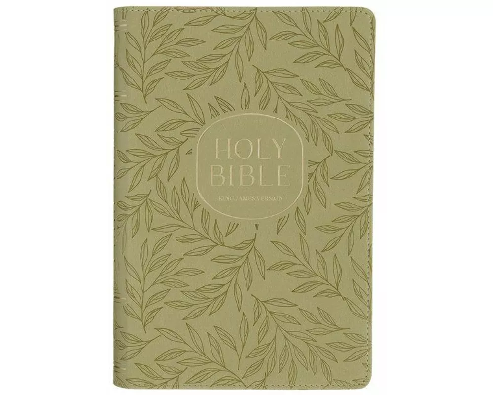 KJV Bible Reader's Edition XL Print Faux Leather Green Leaves