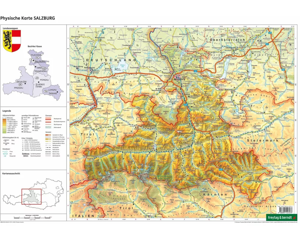 freytag & berndt Schulhandkarte Salzburg 1:400.000