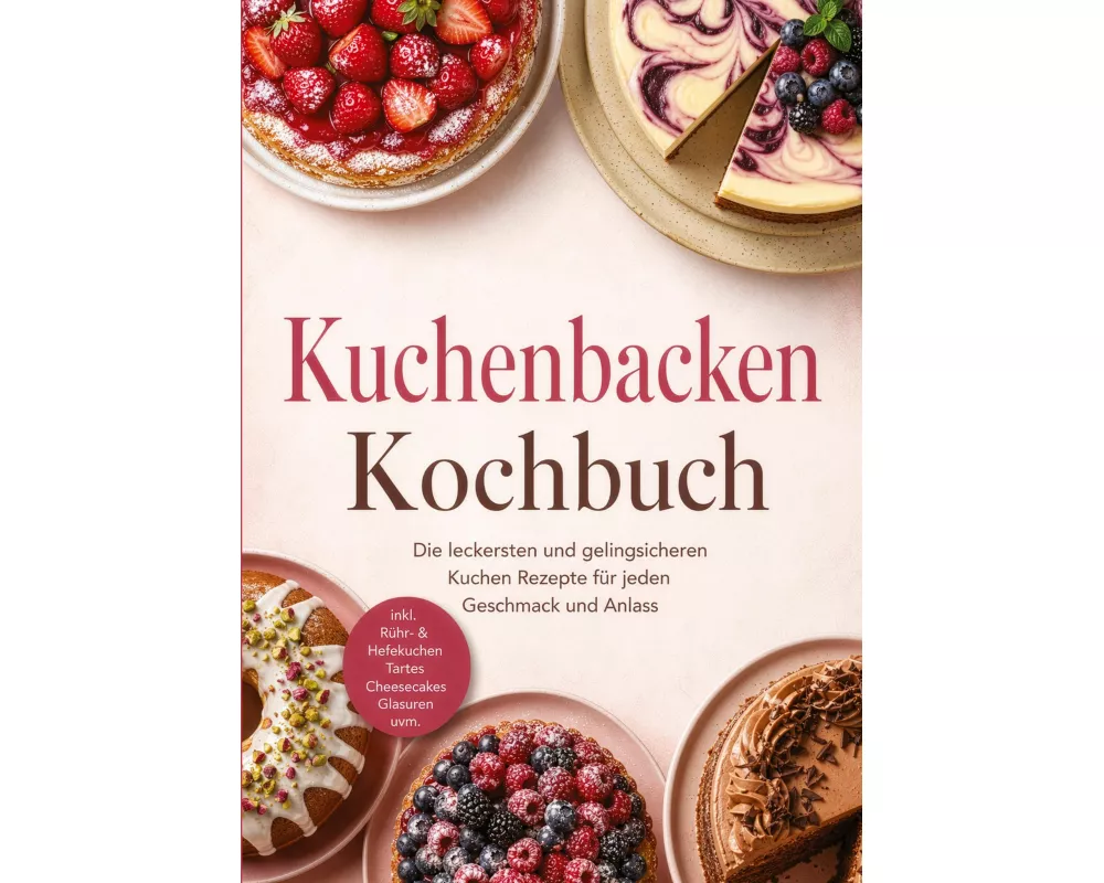 Kuchenbacken Kochbuch: Die leckersten und gelingsicheren Kuchen Rezepte für jeden Geschmack und Anlass - inkl. Rühr- & Hefekuchen, Tartes, Cheesecakes