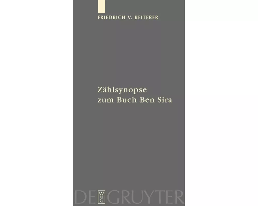 Zählsynopse zum Buch Ben Sira