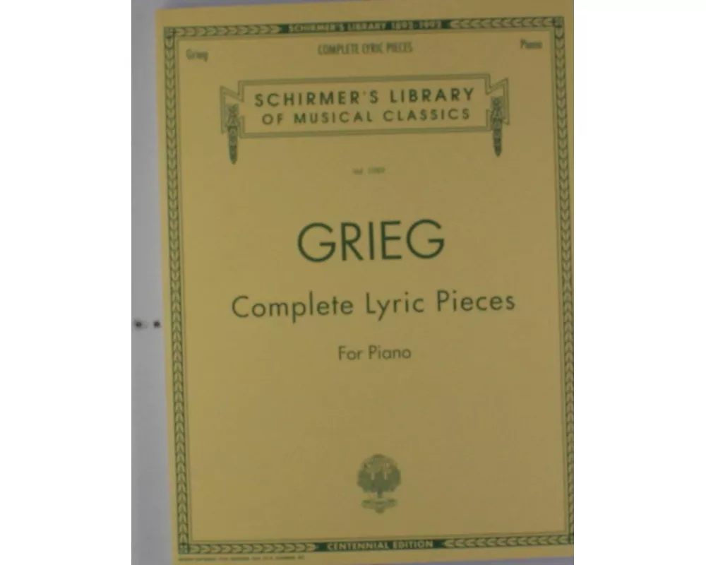 Complete Lyric Pieces Edvard Grieg Centennial Edition Piano Solo Songbook Schirmer Library of Classics Volume 1989 Advanced Classical Piano Sheet Musi