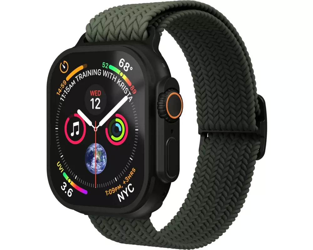Vonmählen Armband Woven Loop Apple Watch 44/45/46/49 mm Olive Black