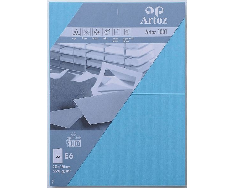 ARTOZ Karten 1001 E6 107372263 220g, azur 5 Blatt