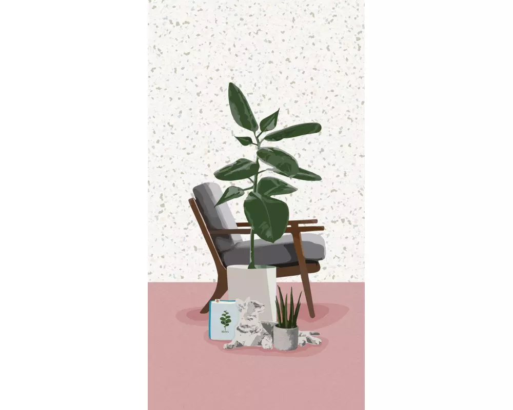 Plant it - Love it! Schmales Notizheft Motiv Grünes Heim