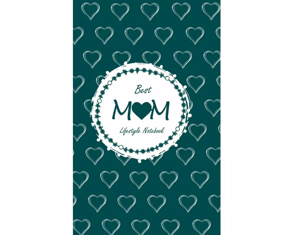 Best Mom Lifestyle Write-in Notebook, Dotted Lines, 288 Pages, Wide Ruled, Size 6 x 9 Inch (A5) Hardcover (Olive Green)