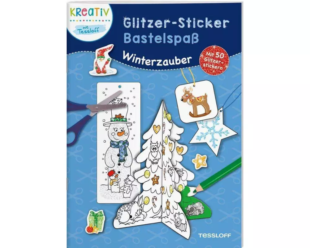 Glitzer-Sticker Bastelspaß. Winterzauber