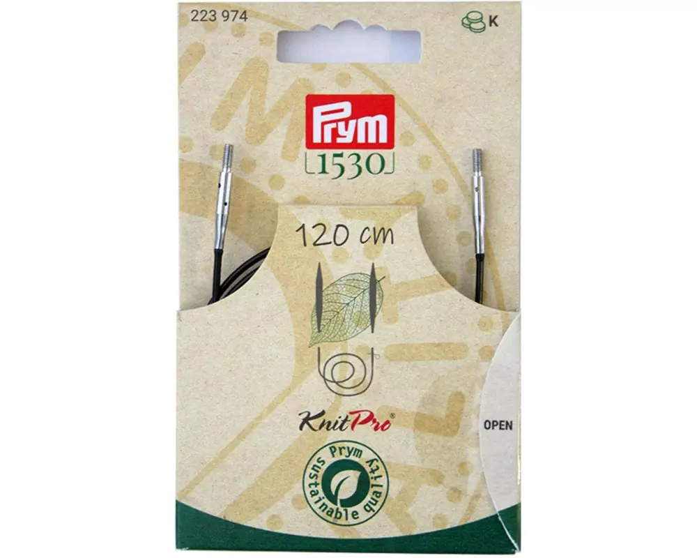 Prym 1530 Seil und Zubehör für Rundstricknadeln, 120 cm