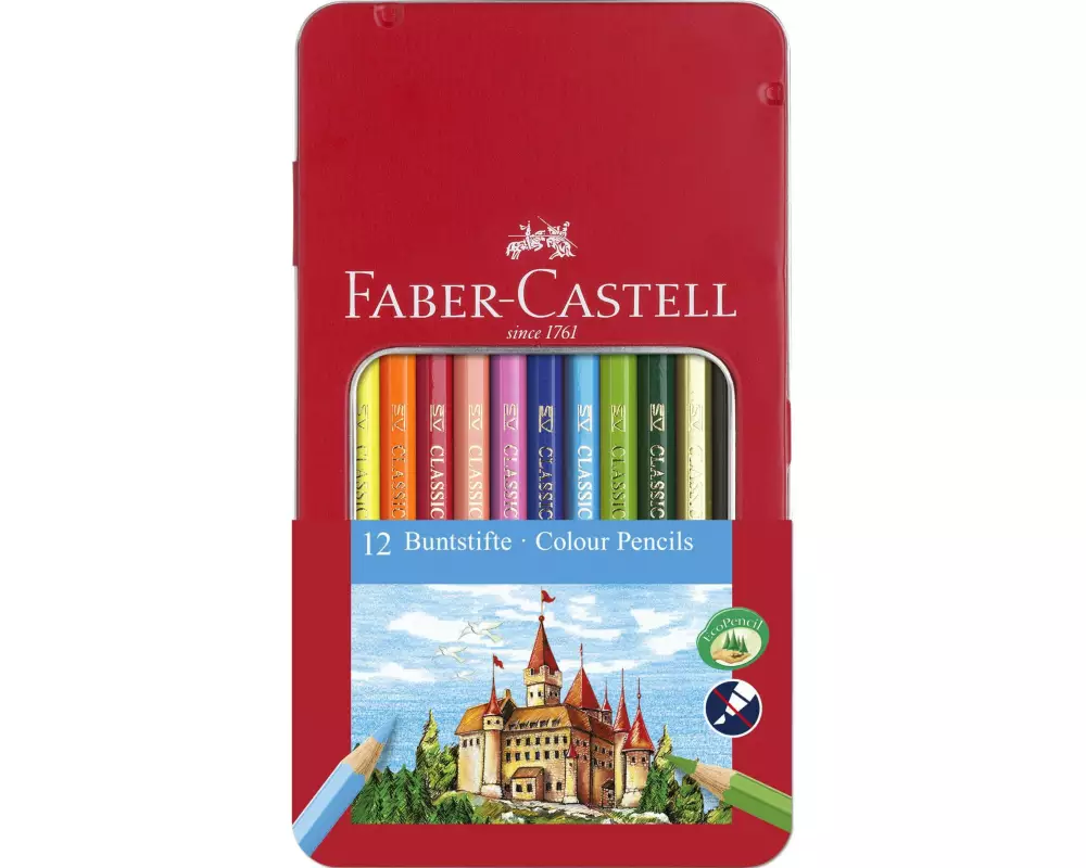 Faber-Castell Farbstifte Hexagonal 12er Metalletui