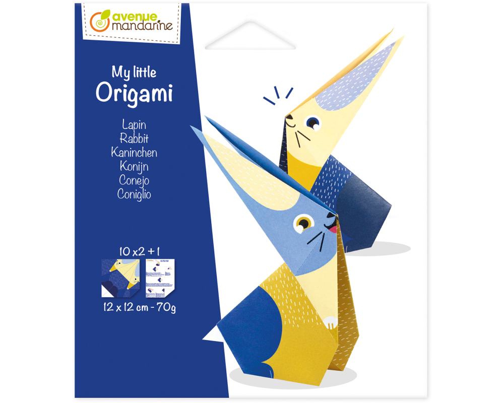 MANDARINE Origamipapier 12x12cm OR507C Mon petit Kaninchen 20 Blatt