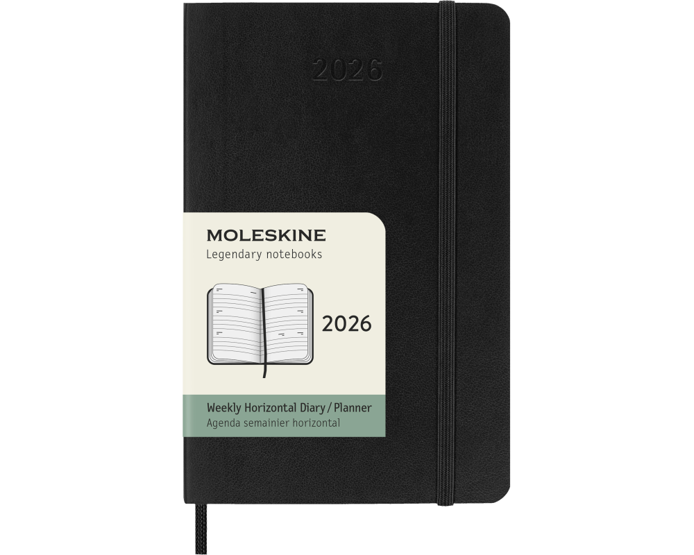 MOLESKINE Agenda Classic Pocket 2026 DSB12WH2Y26 1W/2S schwarz SC 9x14cm