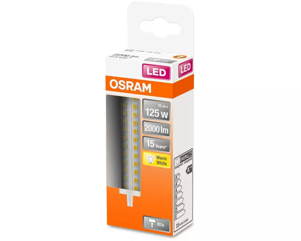 OSRAM Lampe Star Line 118, 15W, R7 s Warmweiss (WW)