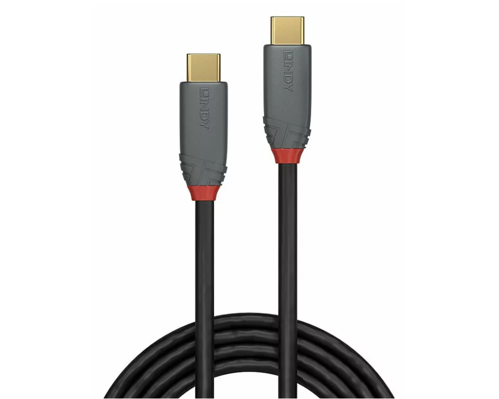 LINDY 5m USB 3.2 Type C to C Cable, 10Gbps, 100W PD, Anthra Line