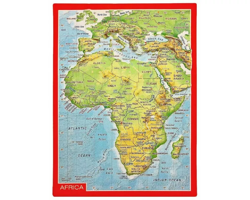 Reliefpostkarte Afrika