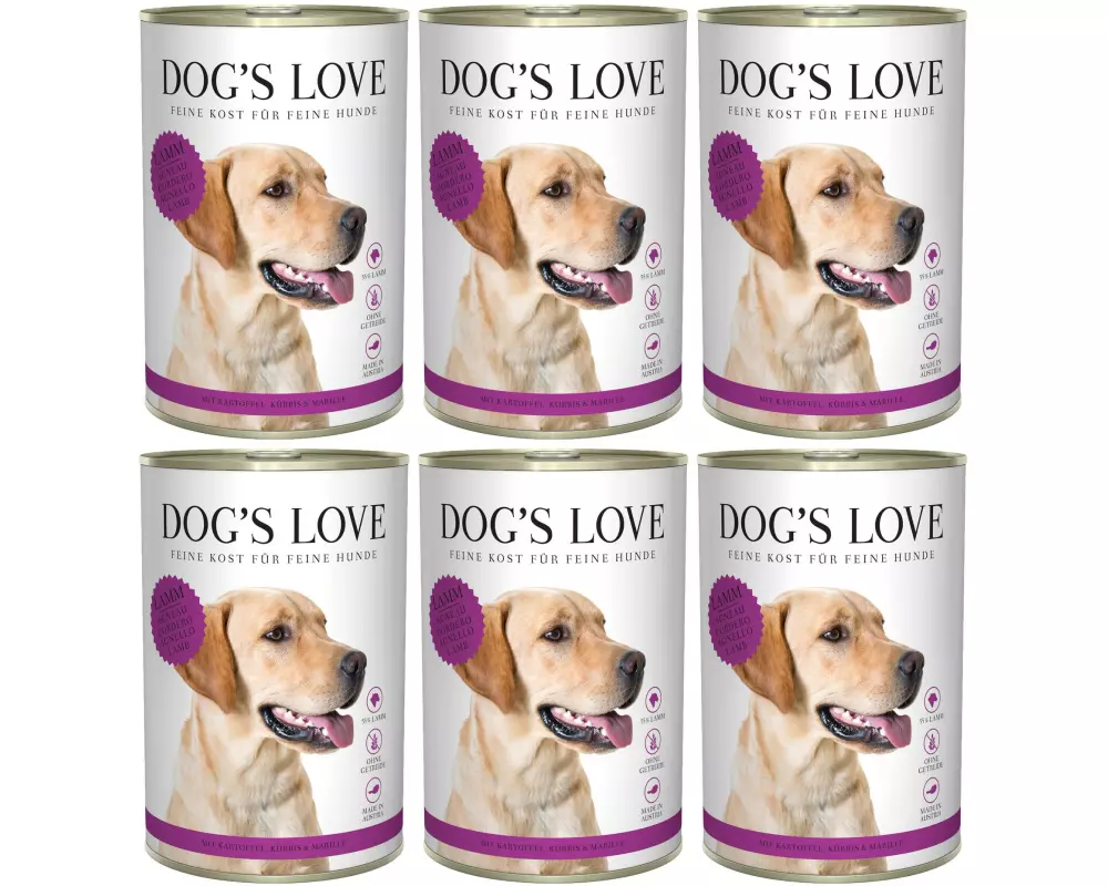 Dog's Love Nassfutter Adult Lamm, 6 x 400 g