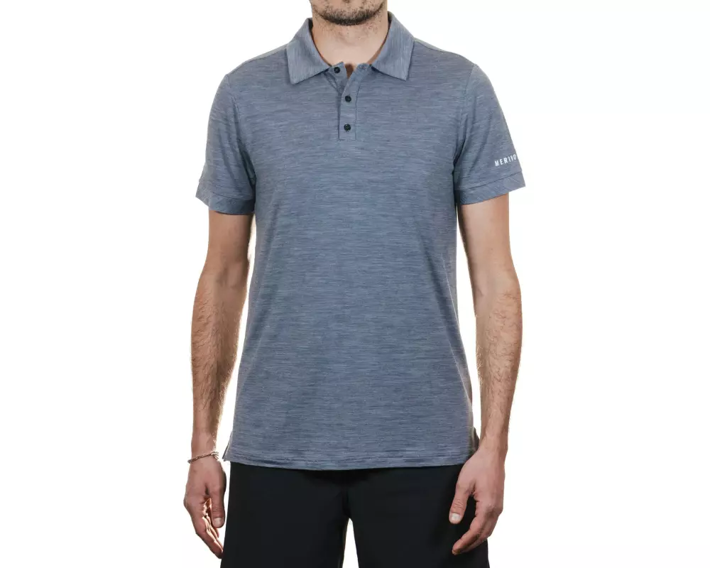 Merino & More Kurzarmshirt Polo S, Grau