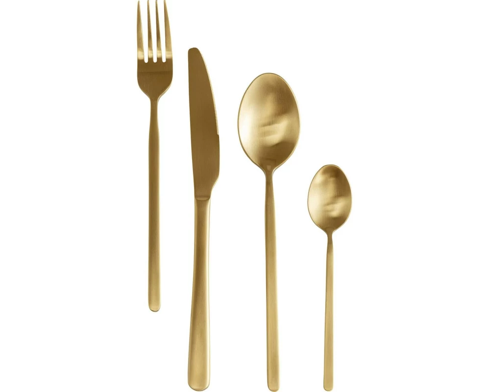 Kare Besteck-Set Gloria, 16-teilig, Gold Matt