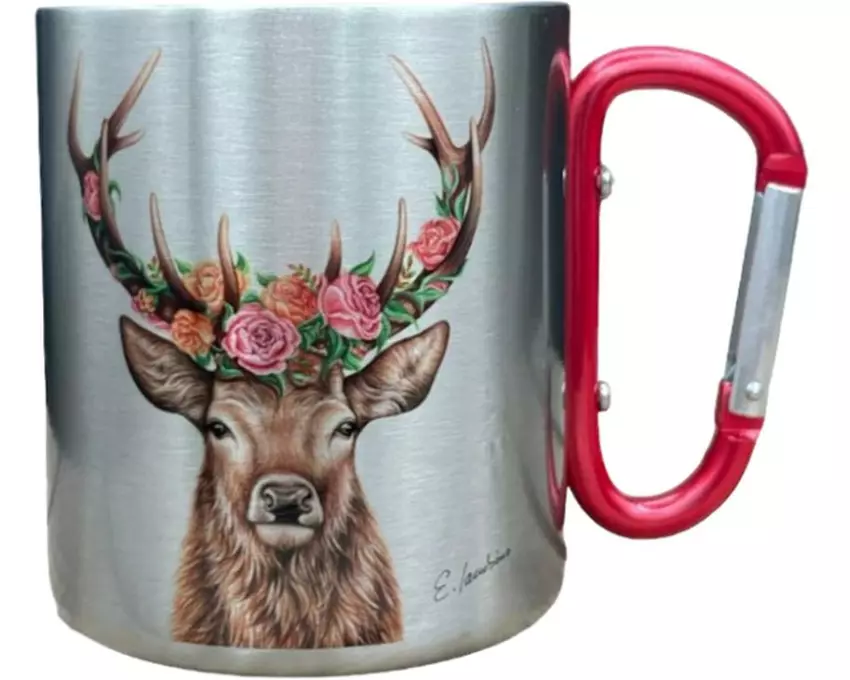 creanorm Edelstahl-Tasse Blumenhirsch 330ml